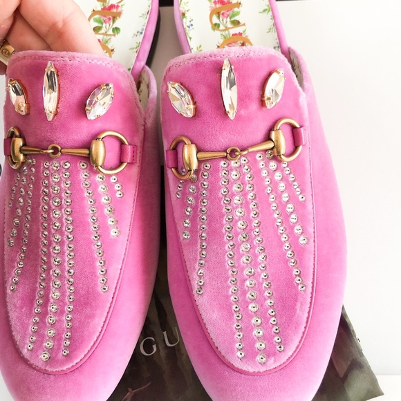 New! Gucci Princetown Horsebit Crystal MuleLoafers - Picture 8 of 12
